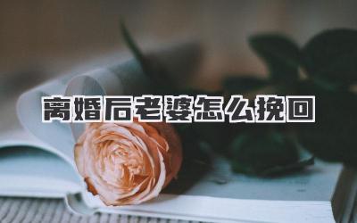 离婚后老婆怎么挽回