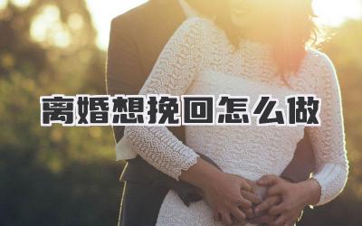 离婚想挽回怎么做