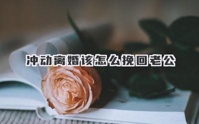 冲动离婚该怎么挽回老公