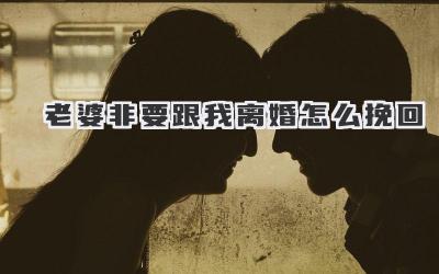 老婆非要跟我离婚怎么挽回