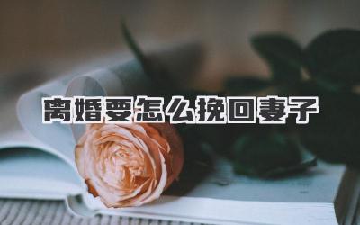 离婚要怎么挽回妻子