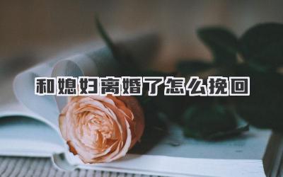 和媳妇离婚了怎么挽回